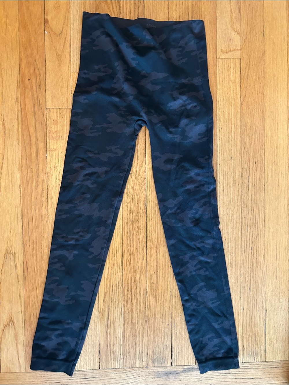 SPANX High-Waist Navy Black Camo Leggings